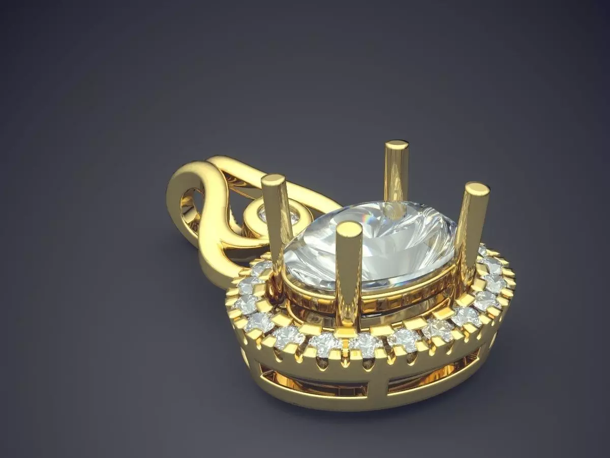 Pedant With Ornaments And Diamond 2506 3D print model_0