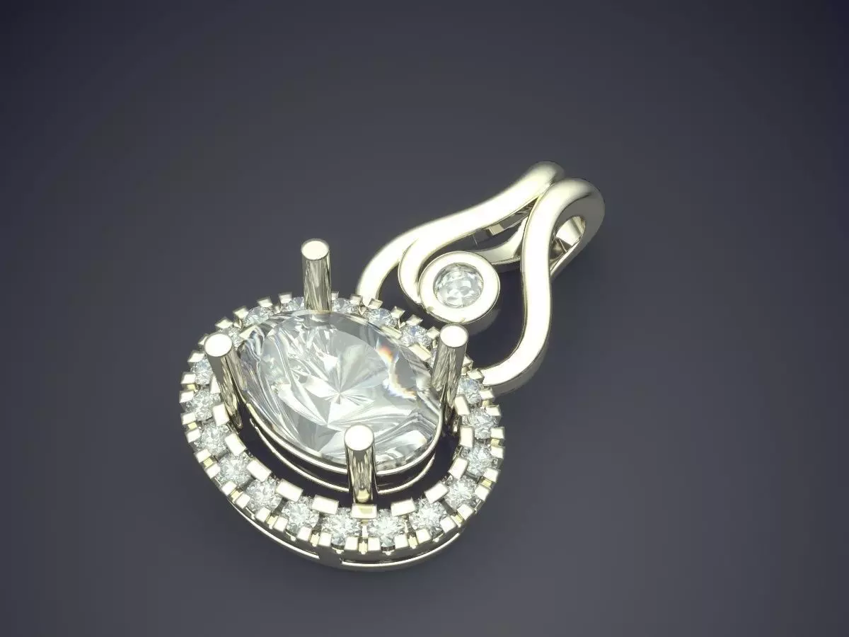 Pedant With Ornaments And Diamond 2506 3D print model_1