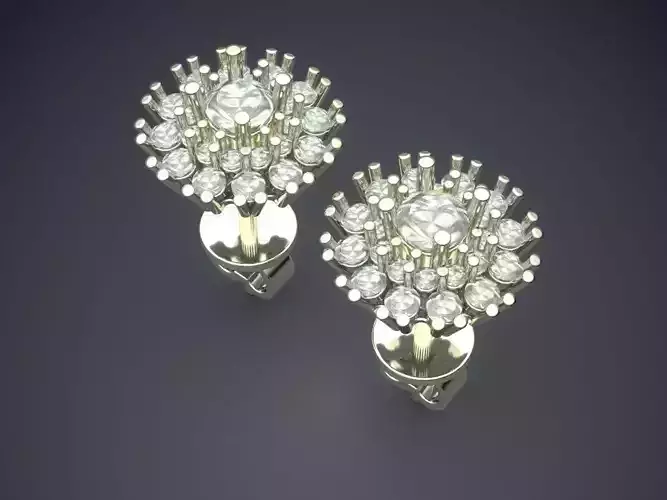 Oval Earrings With Diamonds 2517