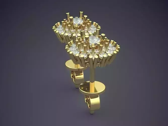 Oval Earrings With Diamonds 2517