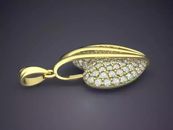 Heart-shape Pendant Full Of Diamonds 2312