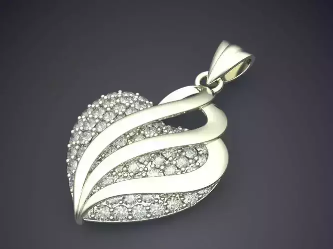 Heart-shape Pendant Full Of Diamonds 2312
