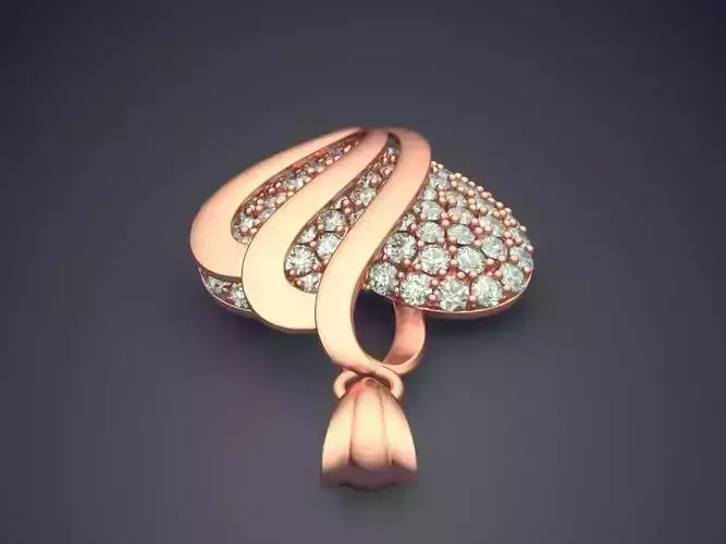 Heart-shape Pendant Full Of Diamonds 2312