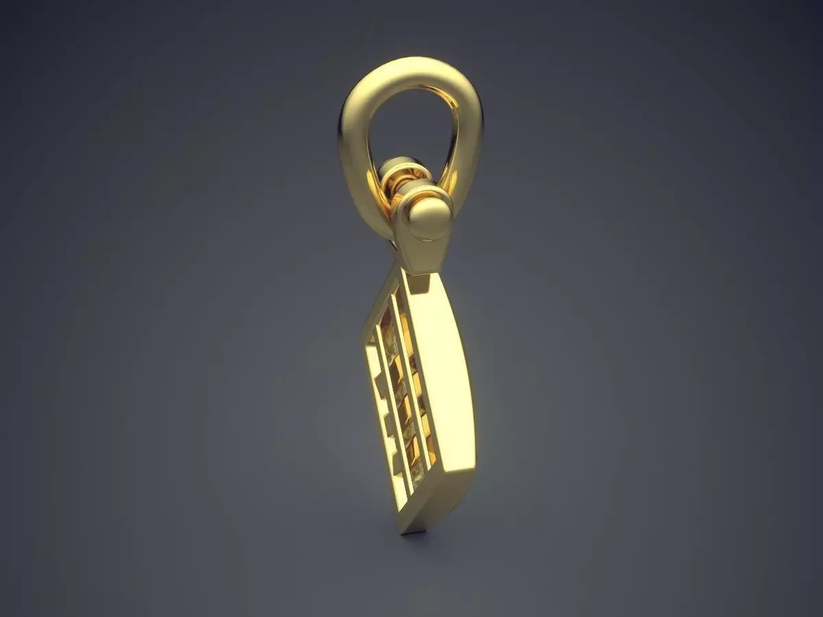 Rectangular-shape Brooch With Diamonds 2290 3D print model_3