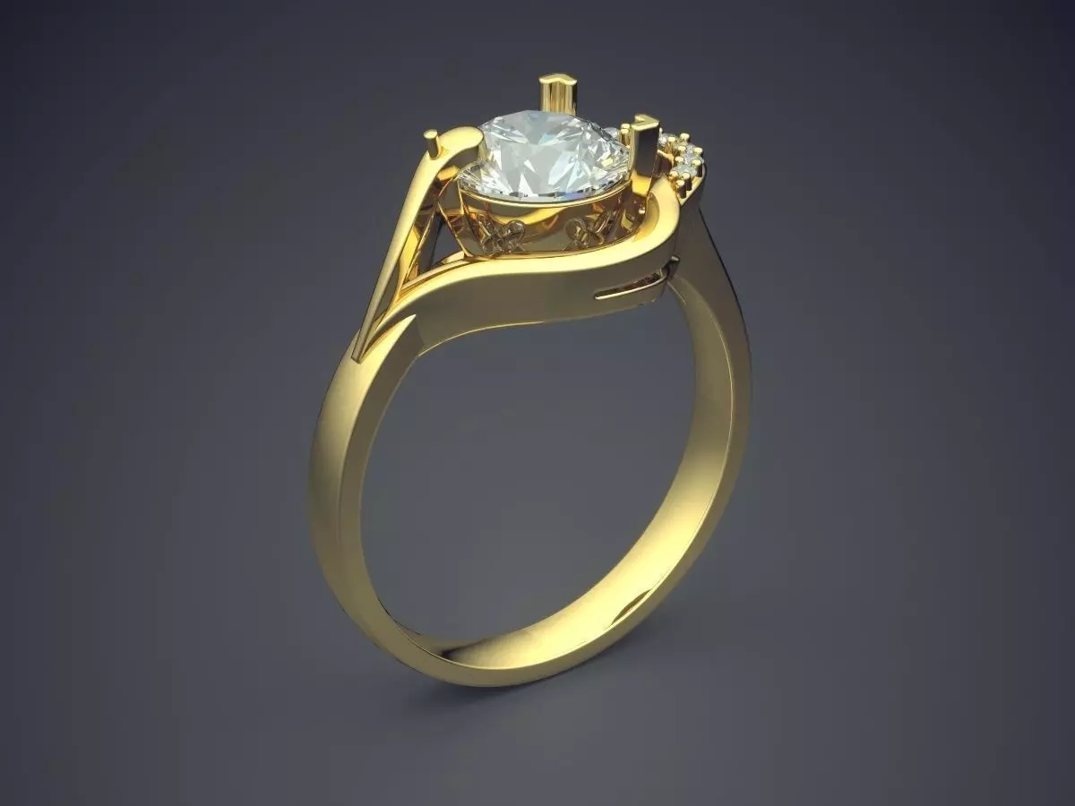 Elegant Luxurious Diamond-Ring for Engagement 2287 3D print model_0