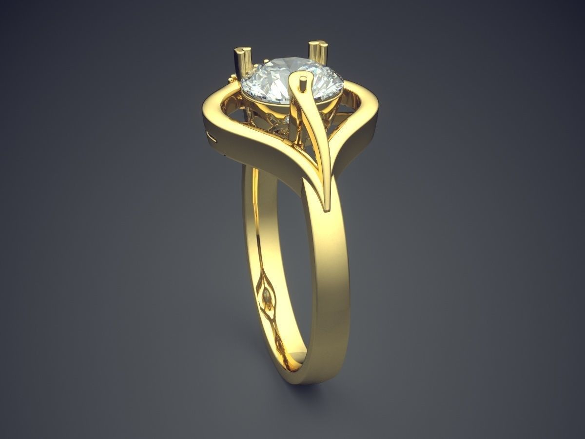 Elegant Luxurious Diamond-Ring for Engagement 2287 3D print model_3