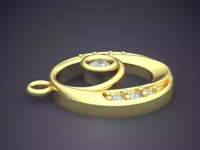 Oval Pendant With Diamonds 2237