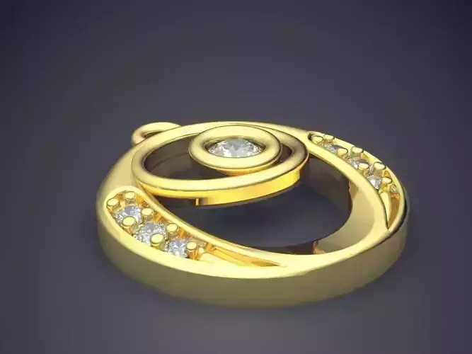 Oval Pendant With Diamonds 2237