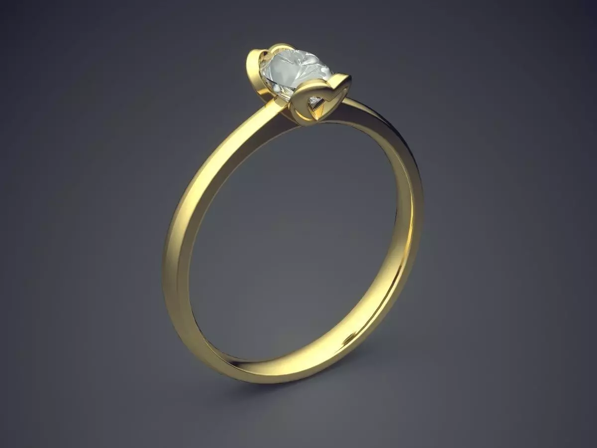 Dainty Engagement Ring with Small Diamonds 1911 3D print model