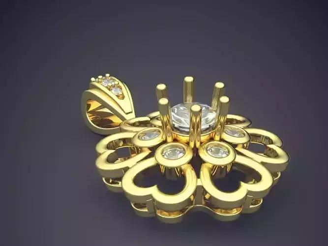 Flower-shape Pendant Brooch With Diamonds 1862