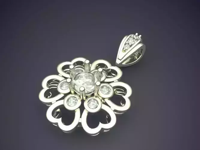 Flower-shape Pendant Brooch With Diamonds 1862