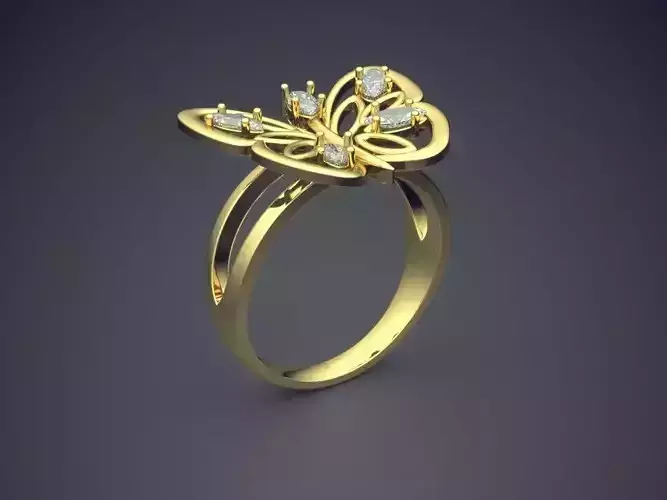 Girly Butterfly-Shape Ring with Detailing 1778