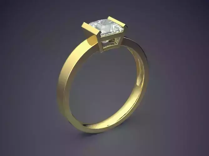 Thin Engagement Ring With Diamond 1756