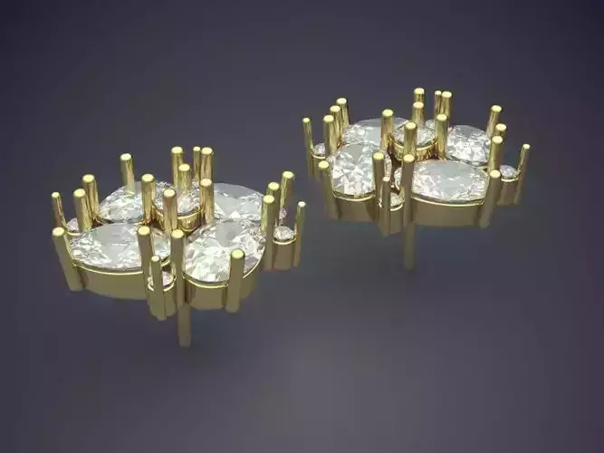 Earrings With Oval Diamonds 1749