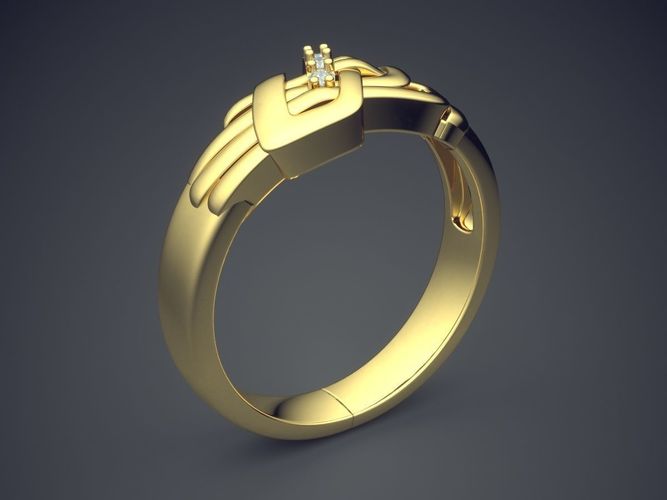 Beautiful Swirled and Braided Ring with Diamonds 3D print model