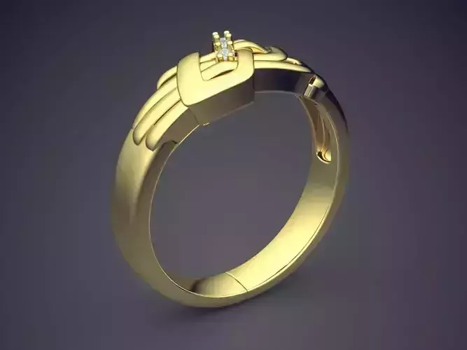 Beautiful Swirled and Braided Ring with Diamonds 3D print model