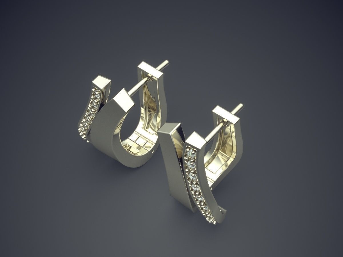 Beautiful Simple Minimal Earrings 3D print model_1