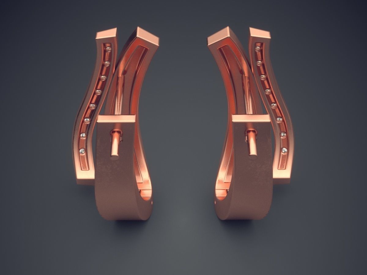 Beautiful Simple Minimal Earrings 3D print model_2