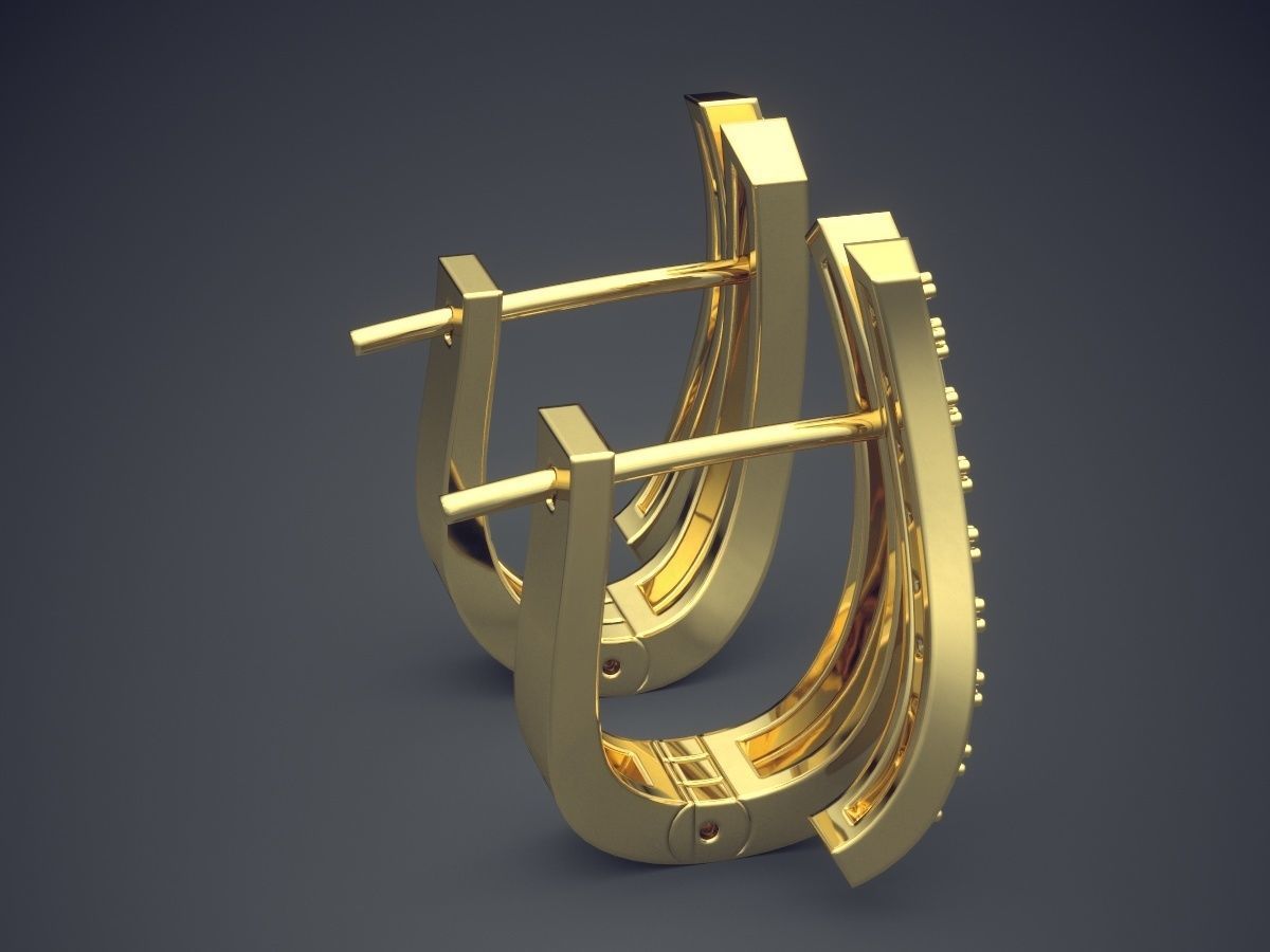 Beautiful Simple Minimal Earrings 3D print model_3