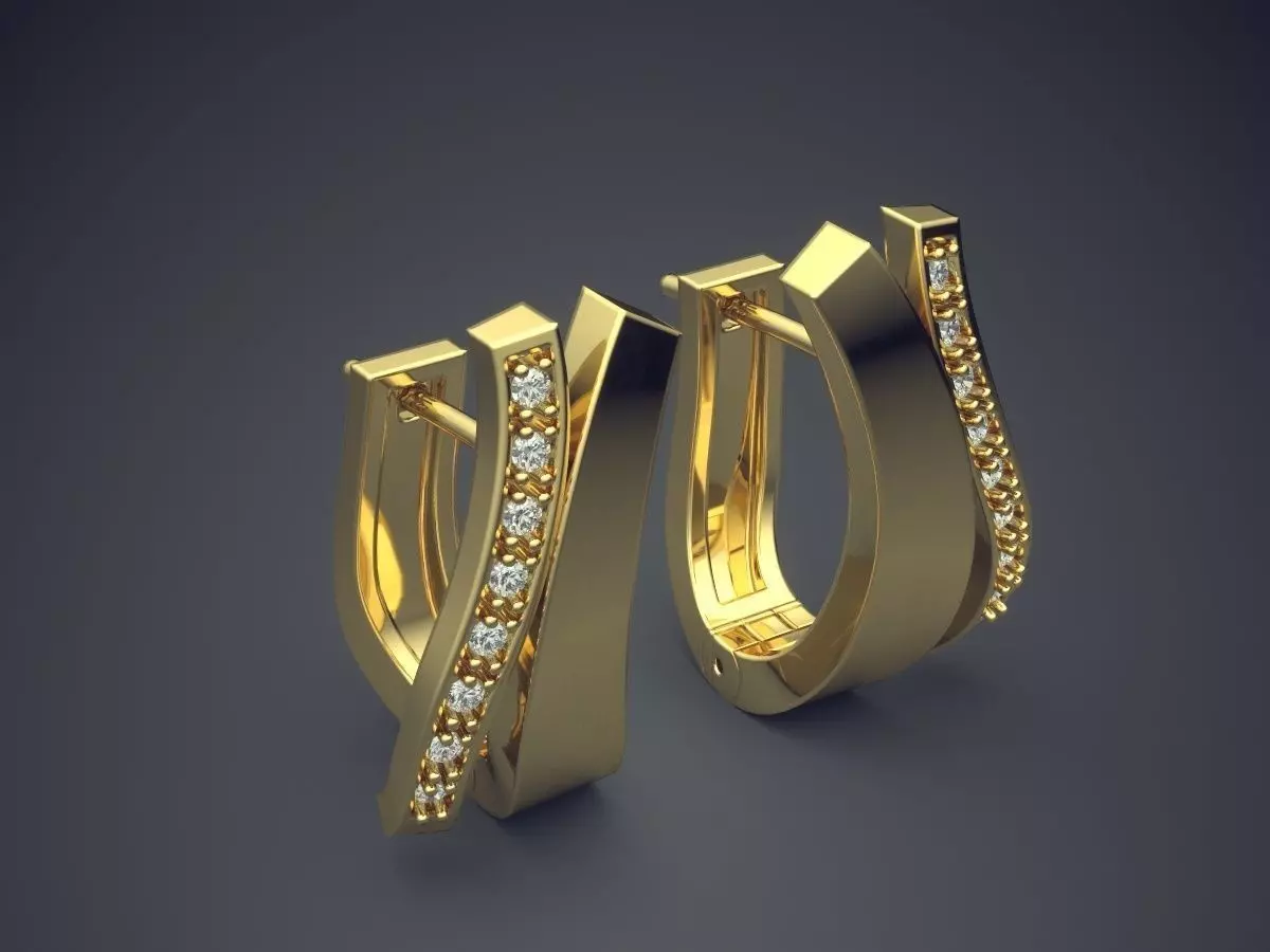 Beautiful Simple Minimal Earrings 3D print model_0