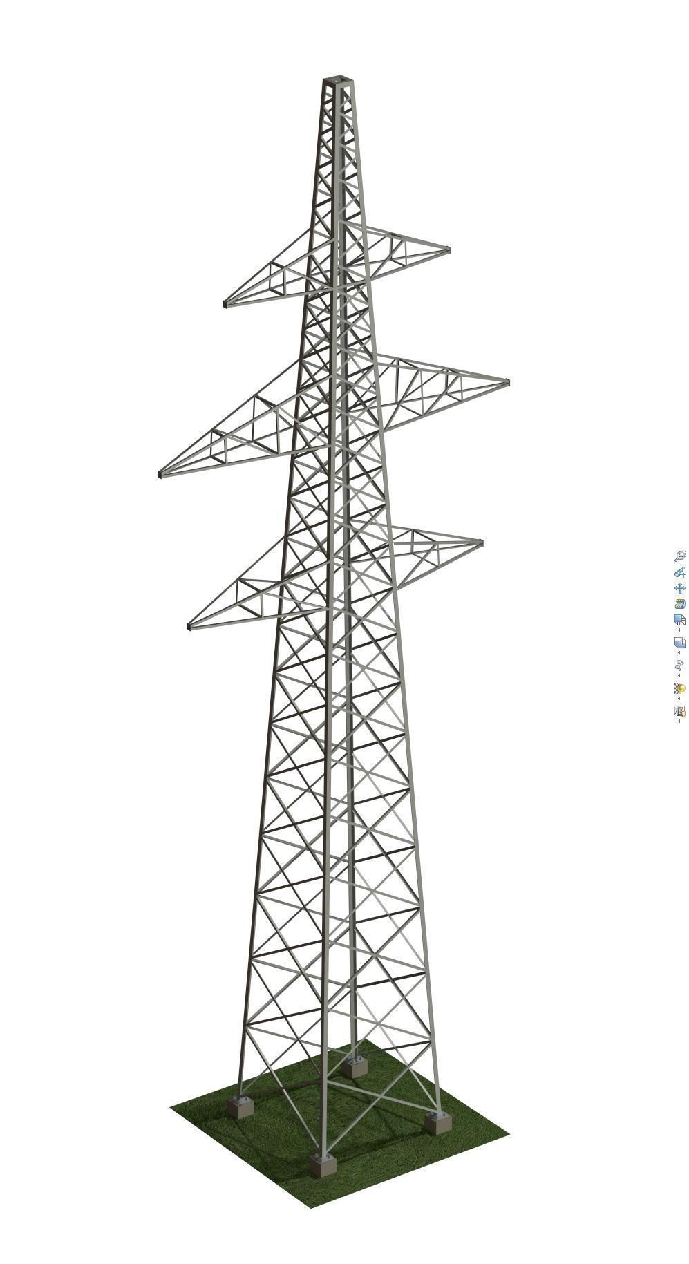 Electric Tower High Voltage 3D Model .sldprt .sldasm