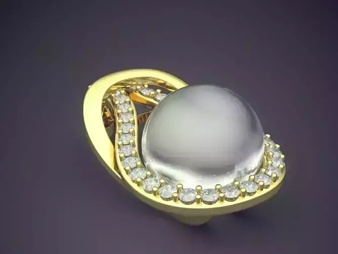 Pendant With Diamonds And Matte Rock