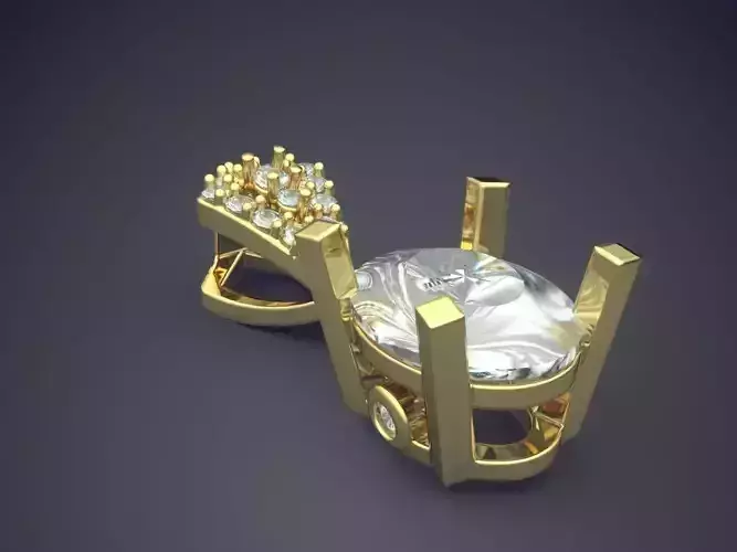 Vintage Feminine Raindrop Shape Diamond Pendant