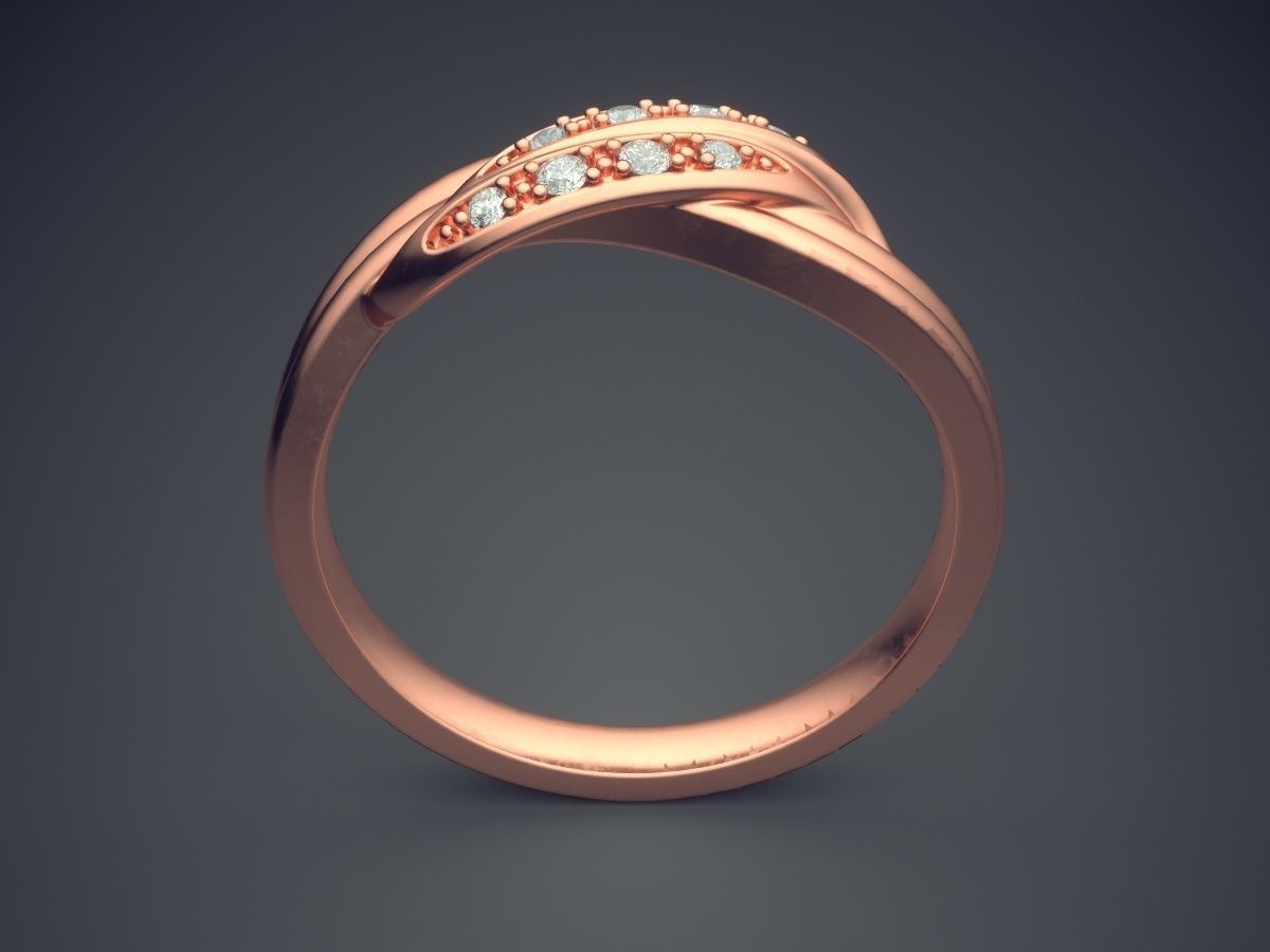 Engagement Ring With Tiny Diamonds 529 3D print model_2