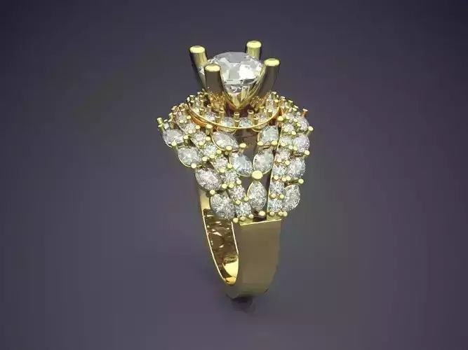 Wedding Ring With Different Size Diamonds 