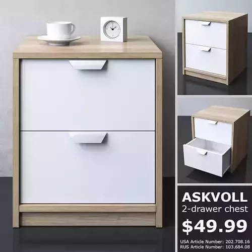 ASKVOLL 2-drawer chest 3D model