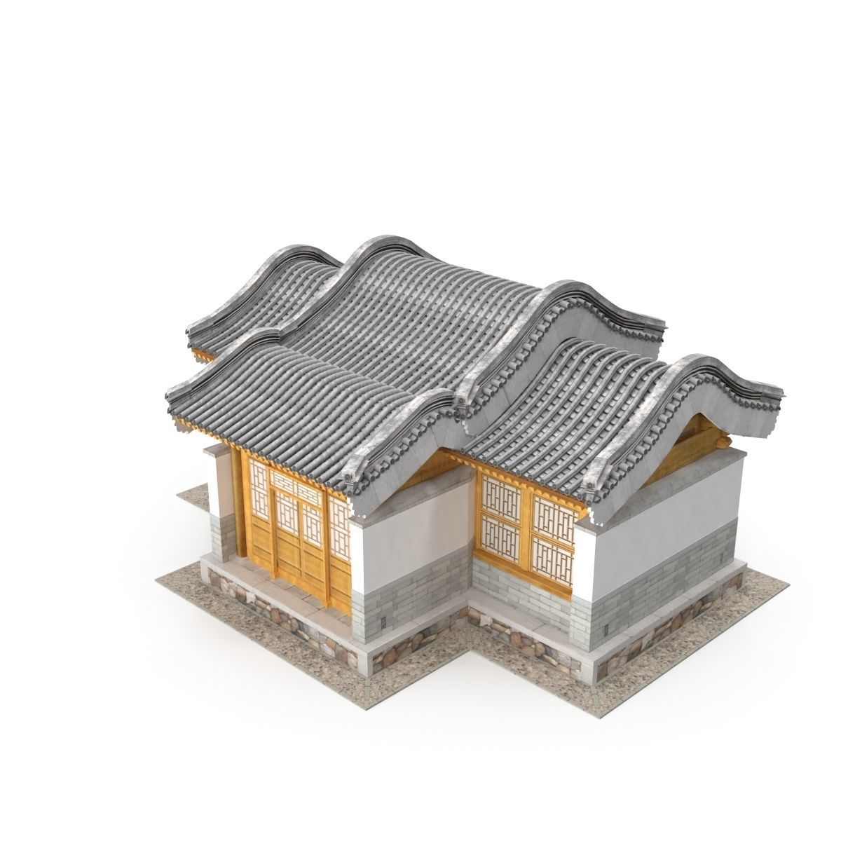 Chinese Architecture Distribution room 04 Low-poly 3D model_5