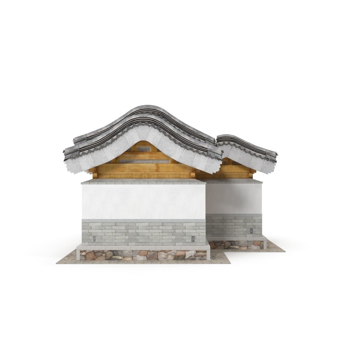 Chinese Architecture Distribution room 04 Low-poly 3D model_3