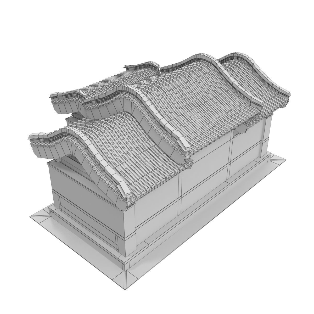 Chinese Architecture Distribution room 04 Low-poly 3D model_9