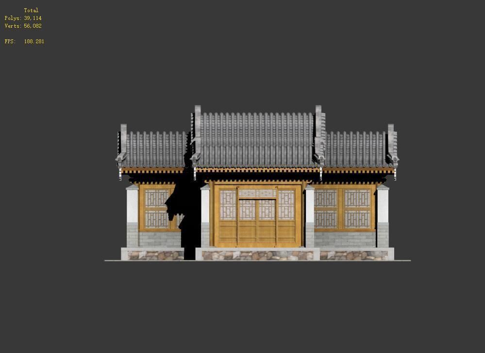 Chinese Architecture Distribution room 04 Low-poly 3D model_10