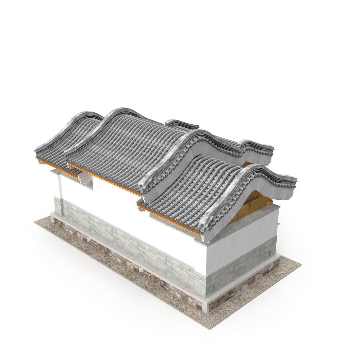 Chinese Architecture Distribution room 04 Low-poly 3D model_2
