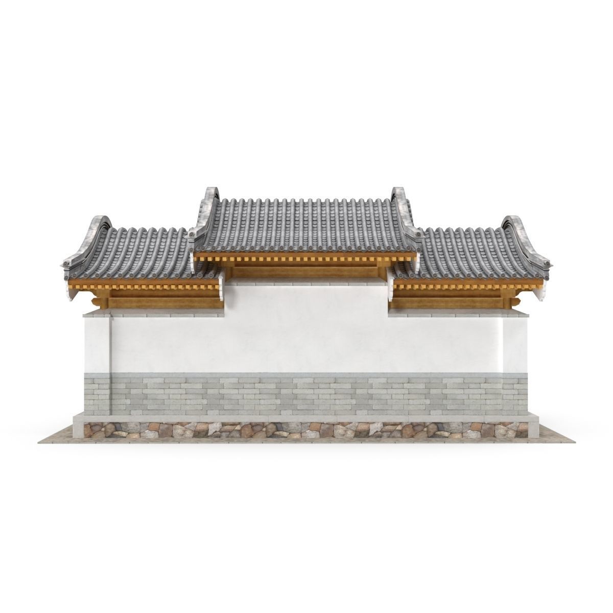 Chinese Architecture Distribution room 04 Low-poly 3D model_7