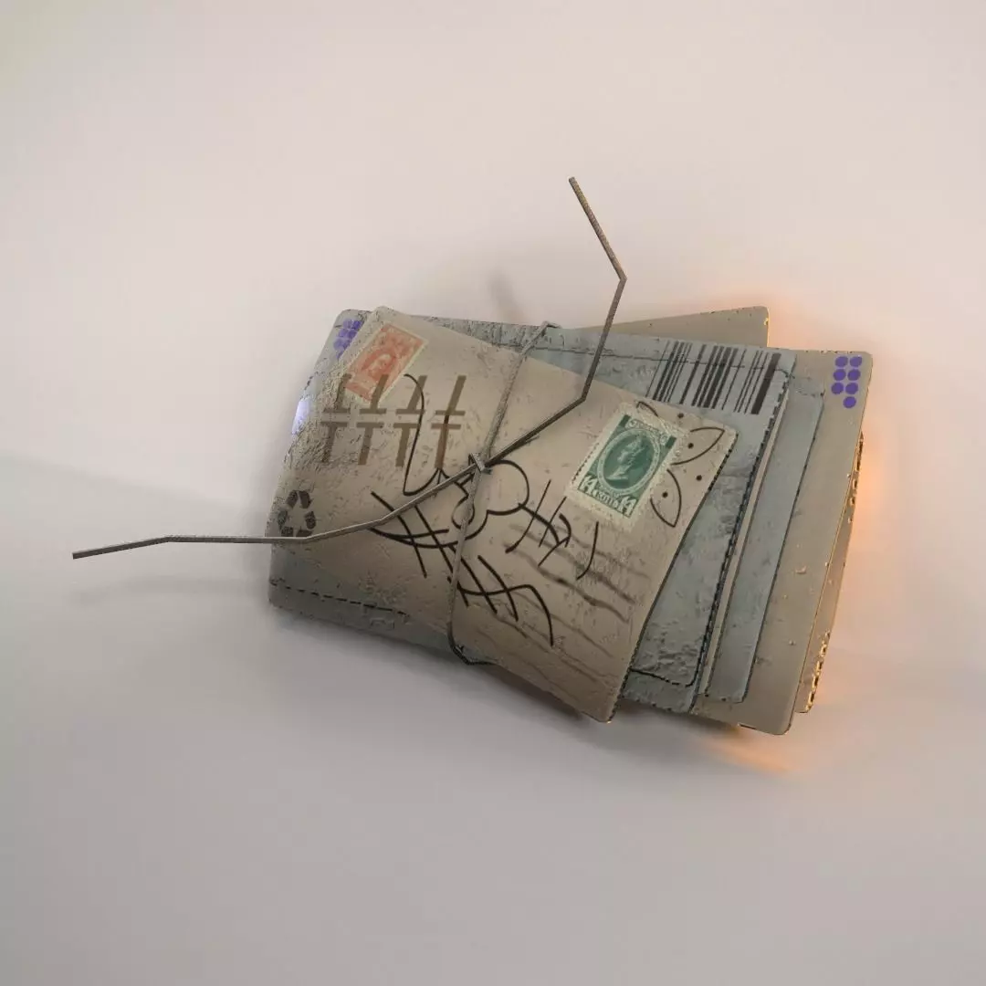 Letters old Low-poly 3D model_0