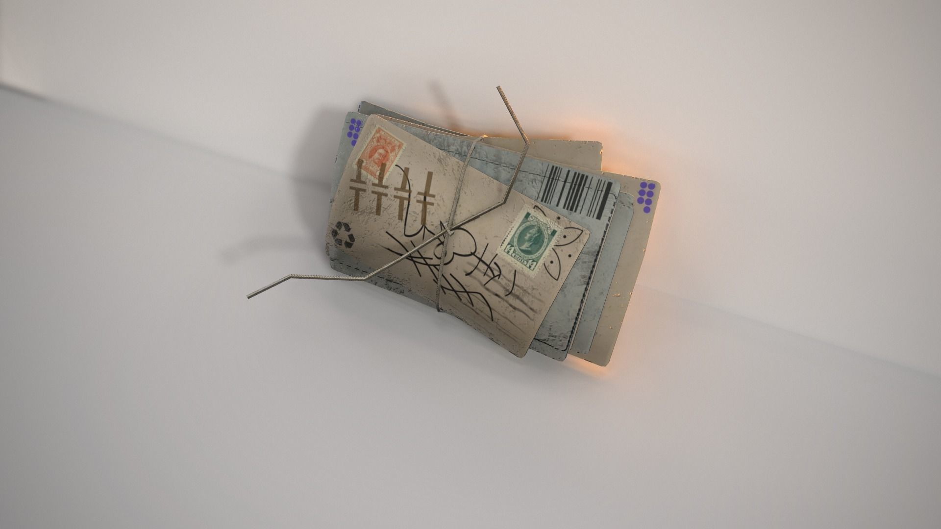 Letters old Low-poly 3D model_4