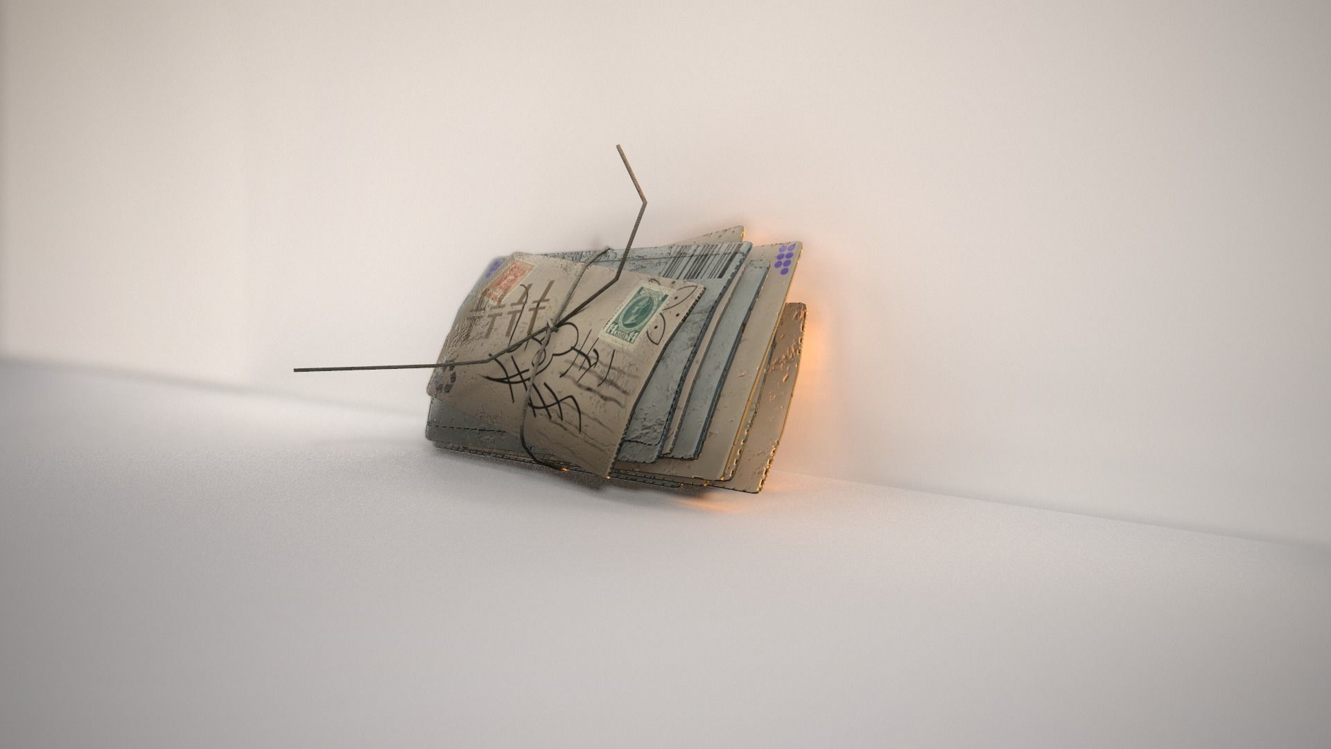 Letters old Low-poly 3D model_6