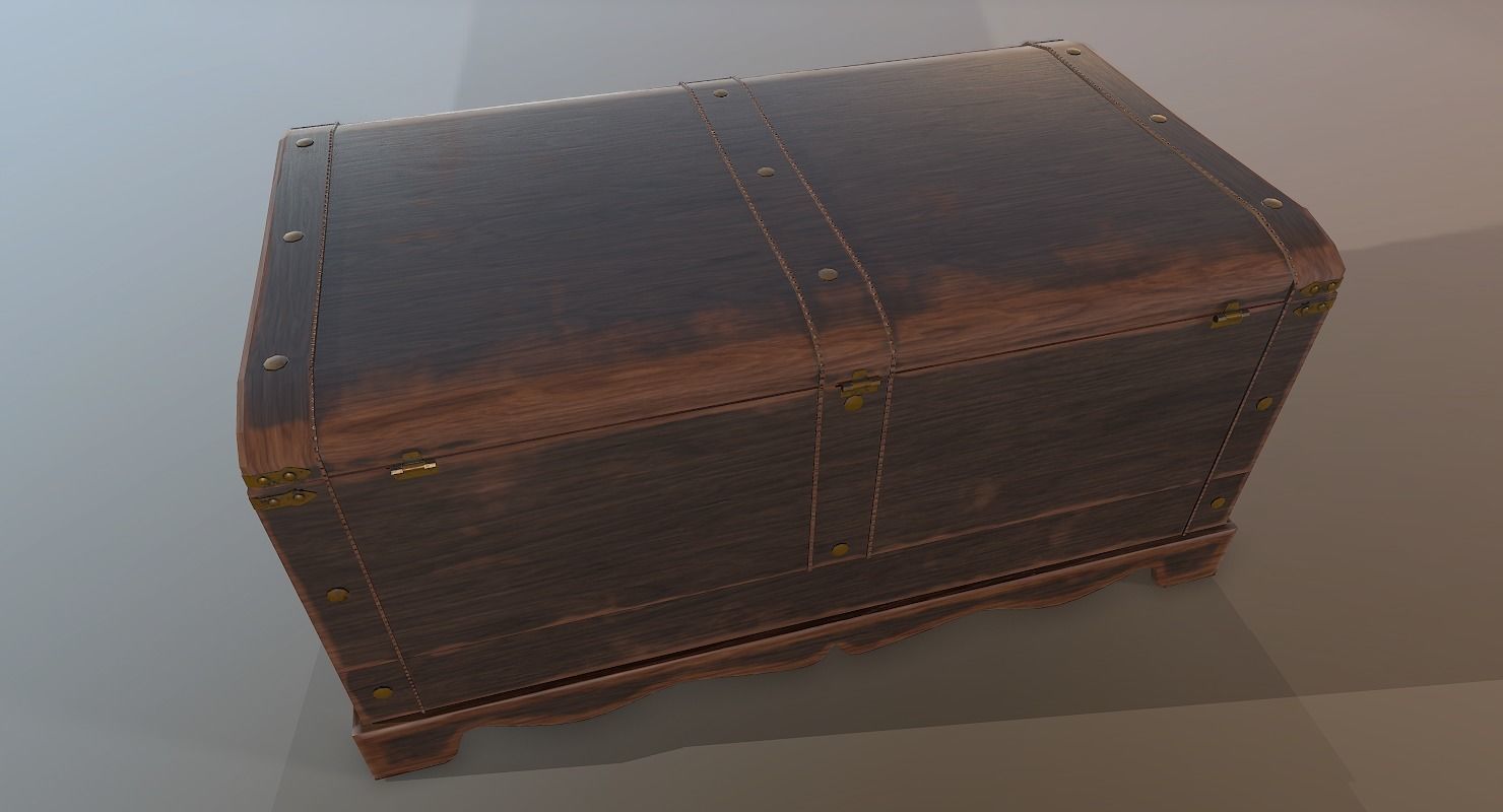 Old Wood Chest low-poly 3D model Low-poly 3D model_8