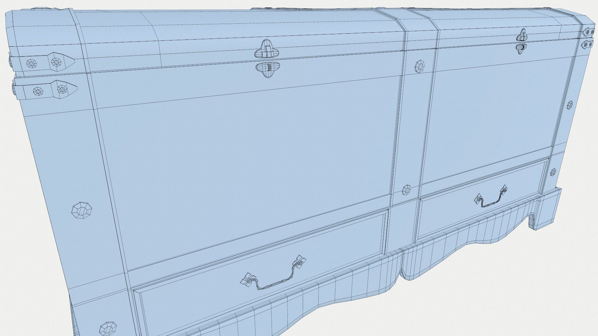 Old Wood Chest low-poly 3D model Low-poly 3D model_11