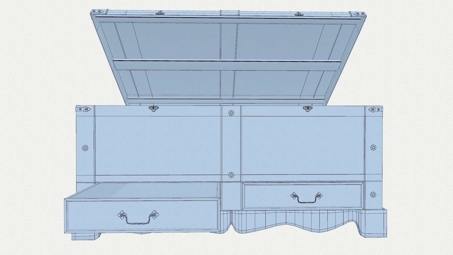 Old Wood Chest low-poly 3D model Low-poly 3D model_12