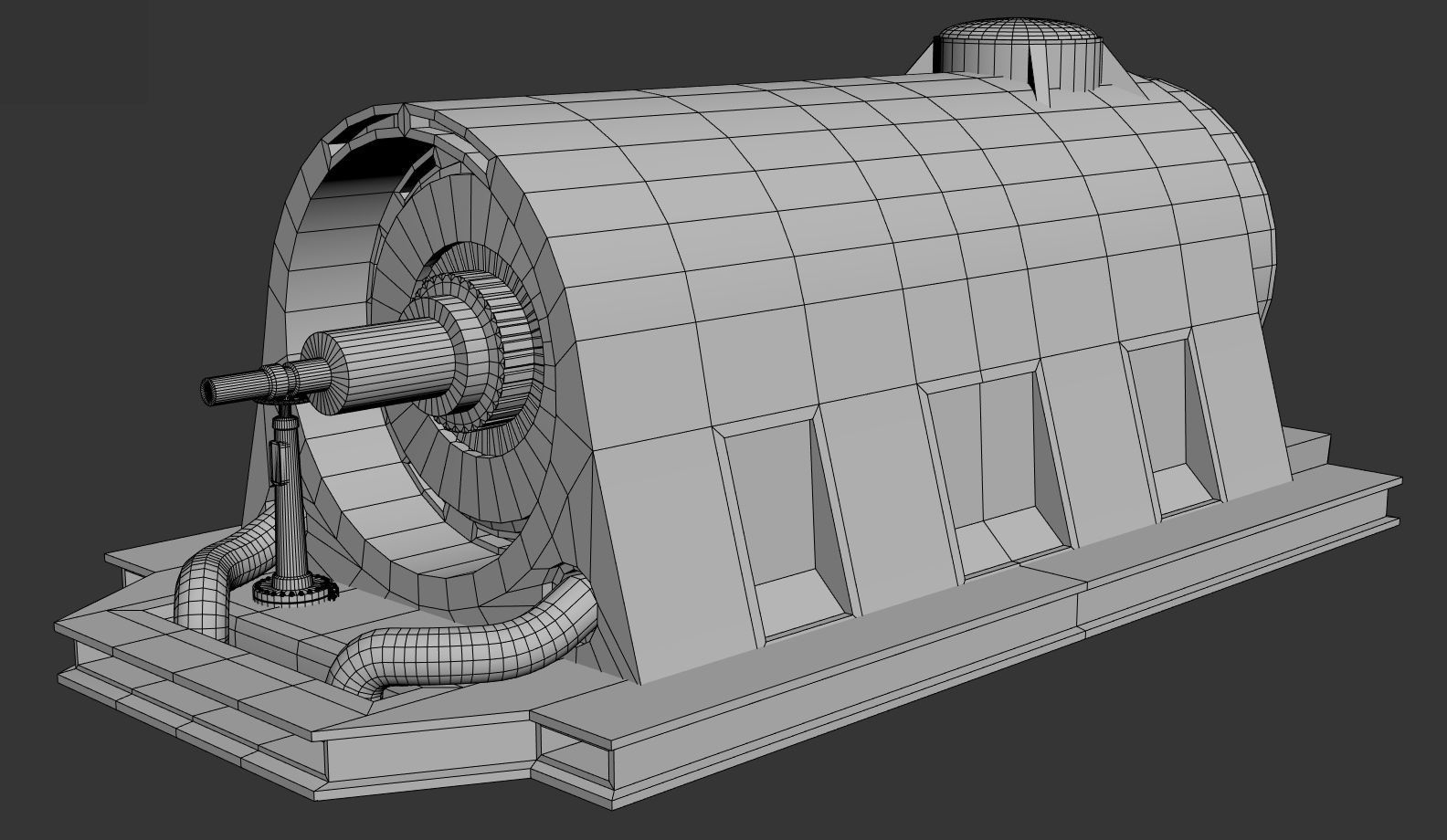 Factory Element - Industrial Motor Low-poly 3D model_6
