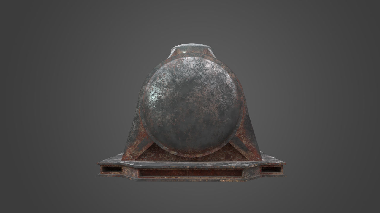 Factory Element - Industrial Motor Low-poly 3D model_1