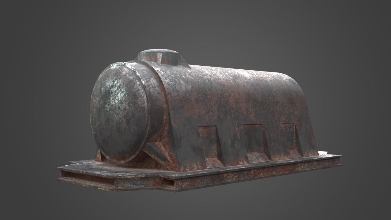 Factory Element - Industrial Motor Low-poly 3D model_3