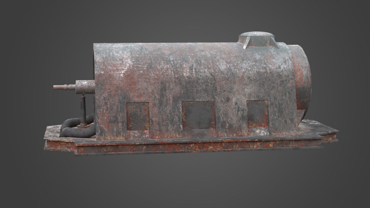 Factory Element - Industrial Motor Low-poly 3D model_4