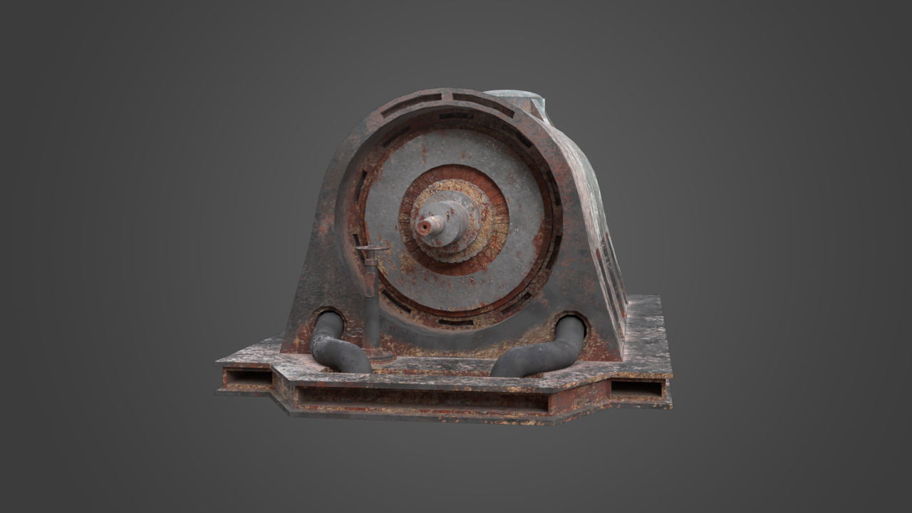 Factory Element - Industrial Motor Low-poly 3D model_5