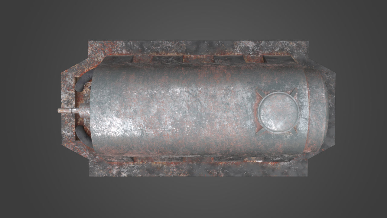 Factory Element - Industrial Motor Low-poly 3D model_2