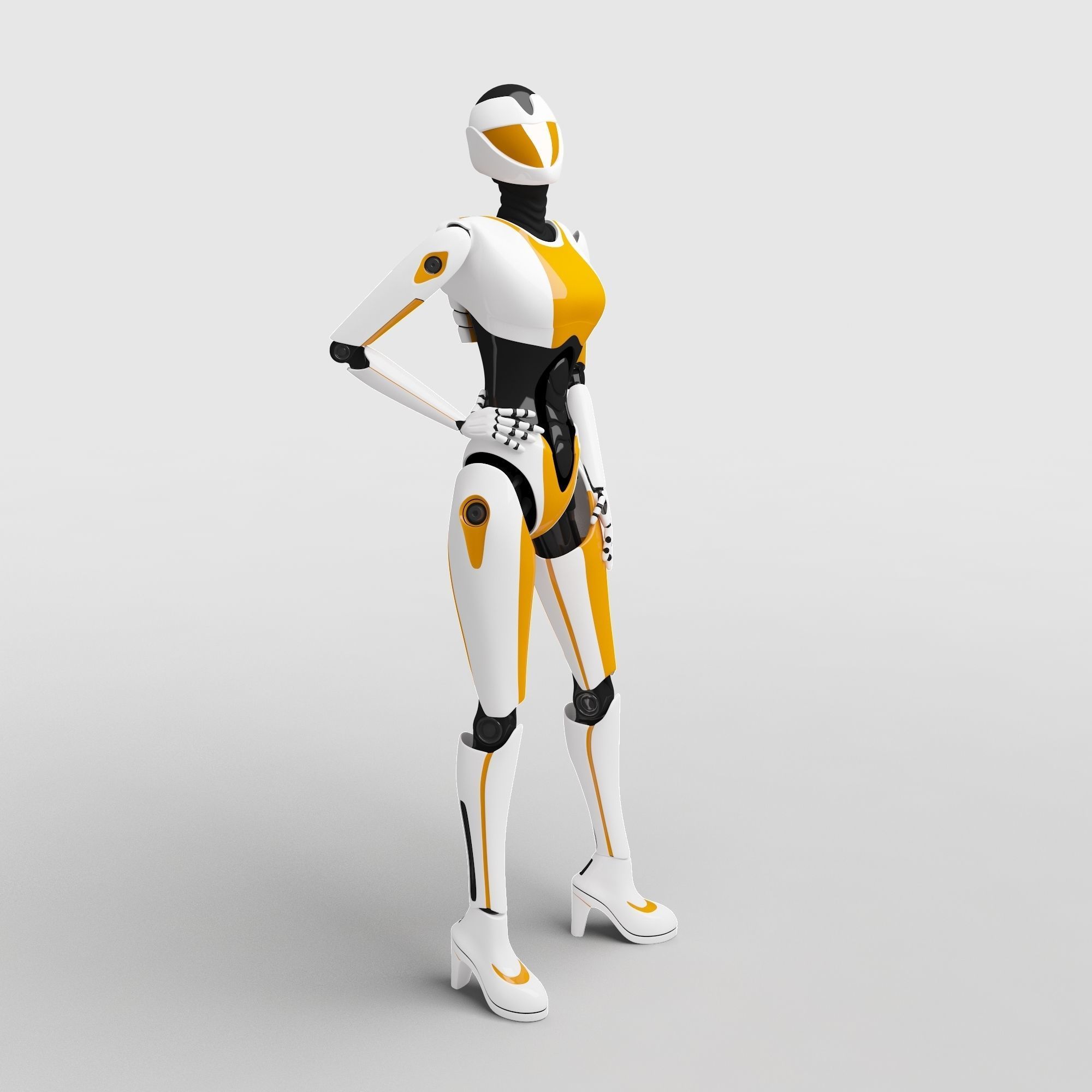 Female Cyborg 3D model_3