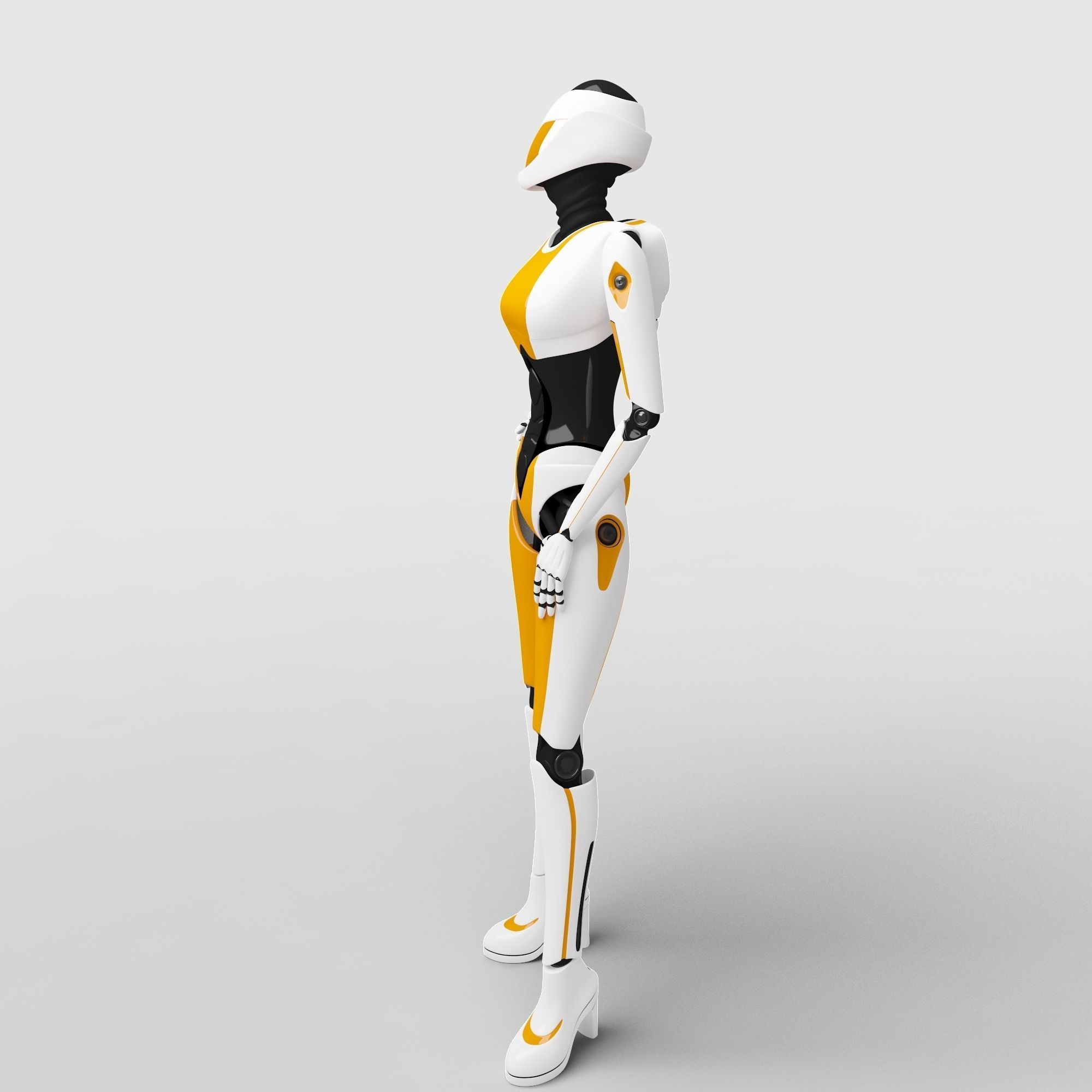 Female Cyborg 3D model_2